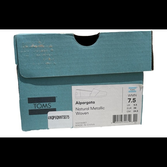 Toms alpargata natural metallic woven size 7.5 - Picture 2 of 8